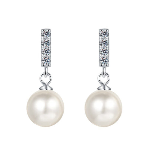 Pearl Drop Zirconia Stud Earring